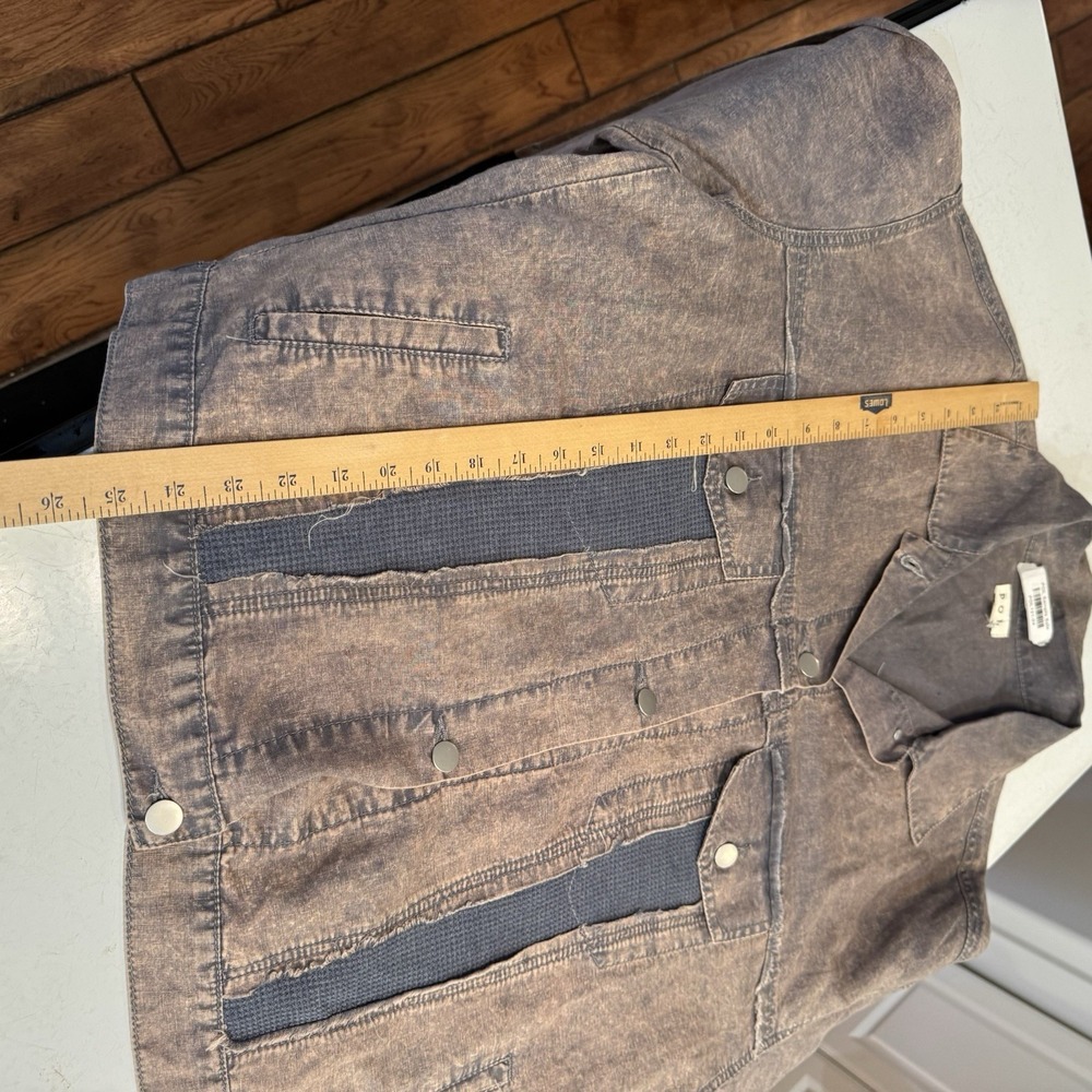 POL Sample Embroidery Patchwork Distressed Brown … - image 6